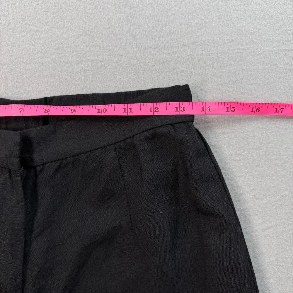 H&M Black Wide Leg Pants 6 Linen High Waist Office Chic Capsule Wardrobe